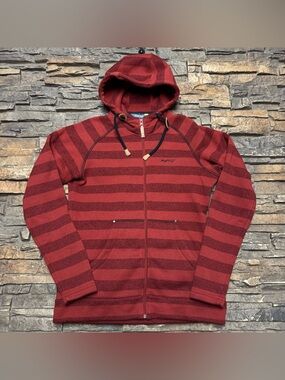 Meru Full Zip Hoodie Sweatshirt Women Medium Red Outdoor Hiking Active Pockets